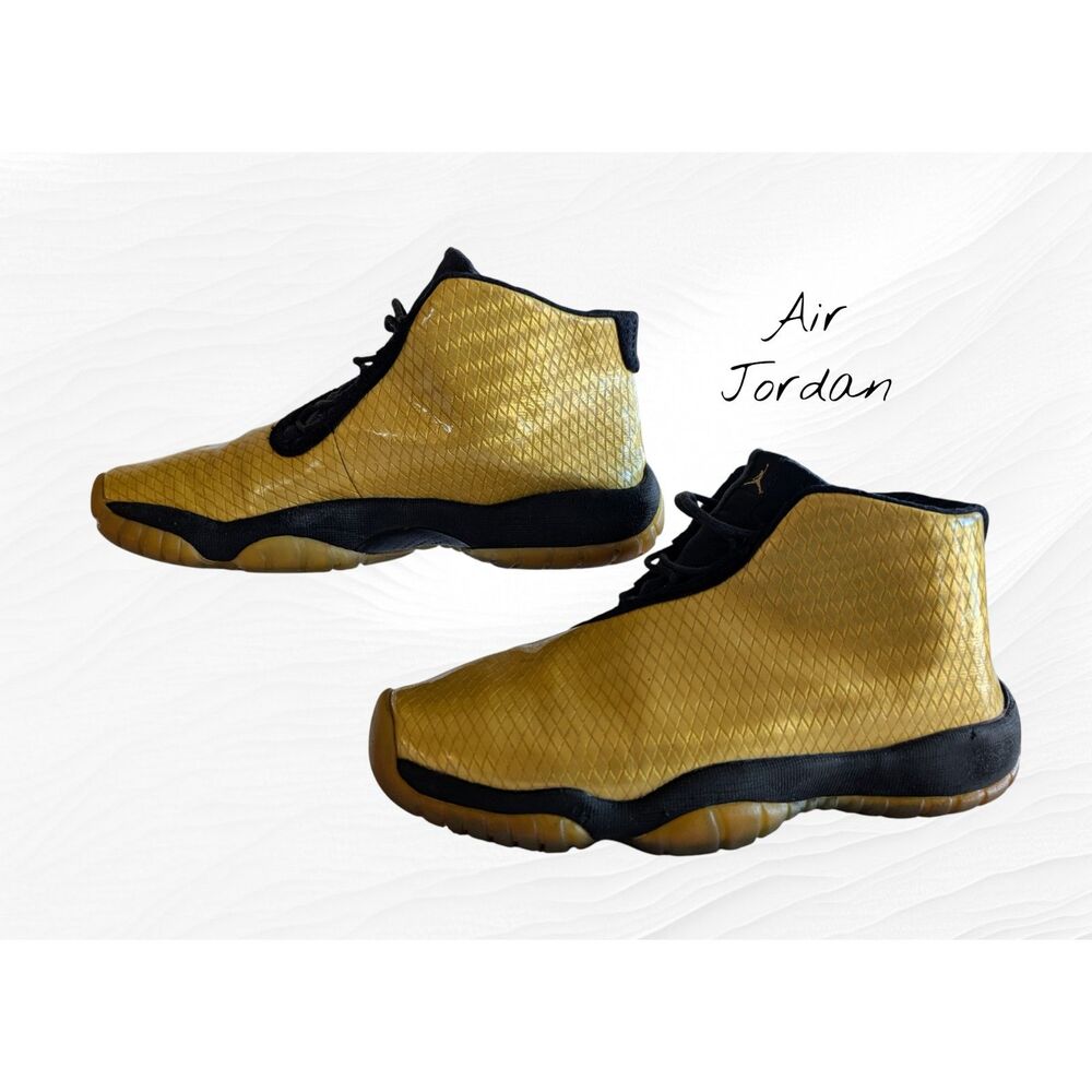 Air Jordan Future GG Gold Black Woven 685251-990 Youth 4.5Y Sneakers